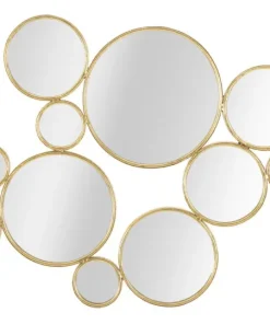 Panneau mural miroirs dorés design linéaire