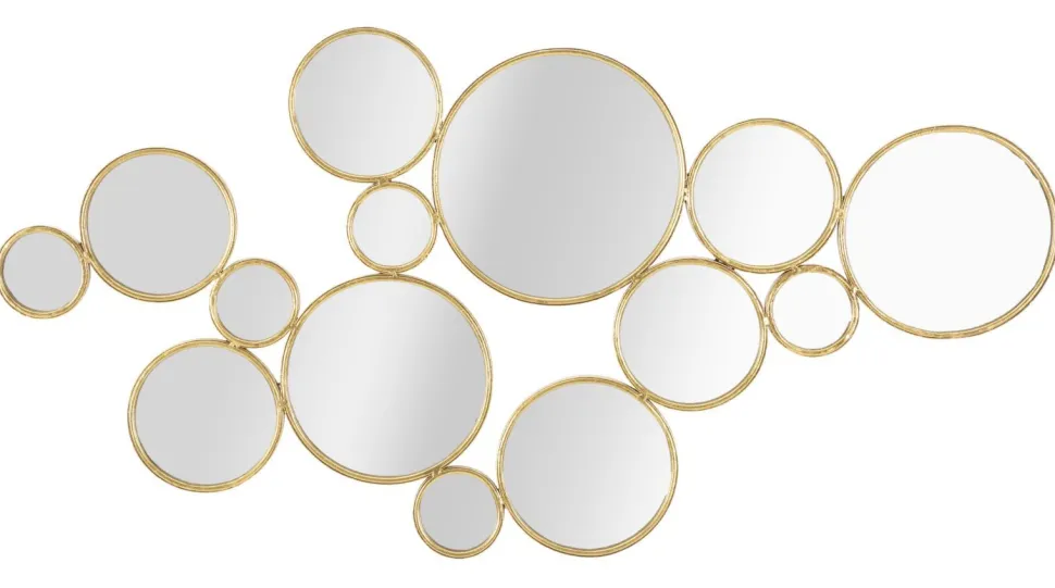 Panneau mural miroirs dorés design linéaire