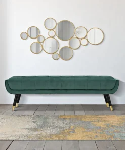 Panneau mural miroirs dorés design linéaire