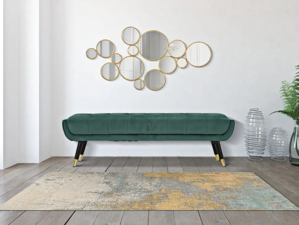 Panneau mural miroirs dorés design linéaire