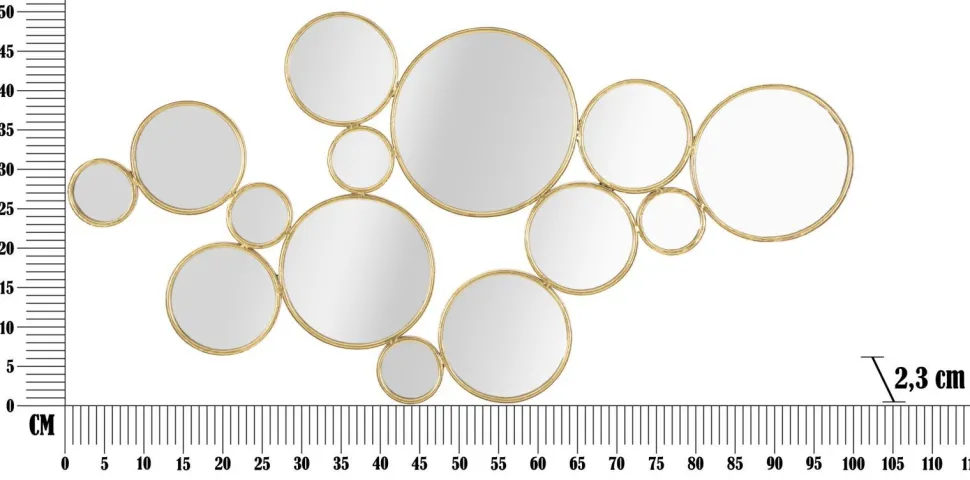 Panneau mural miroirs dorés design linéaire