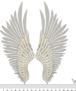Panneaux décoratifs muraux 3D Ailes Blanches métal et bois