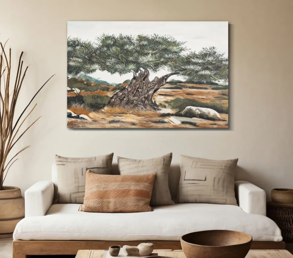 Peinture à l'huile Méditerranéenne Nature 120x80 cm
