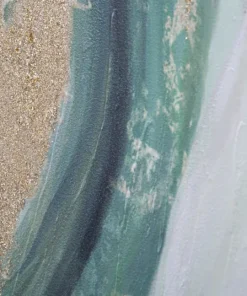Peinture murale abstraite encadrée en bois massif Greenery
