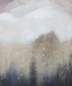 Peinture murale impressionniste cadre en bois massif Tons Rose et Noir