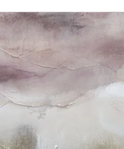 Peinture murale impressionniste cadre en bois massif Tons Rose et Noir