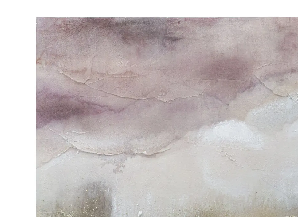Peinture murale impressionniste cadre en bois massif Tons Rose et Noir