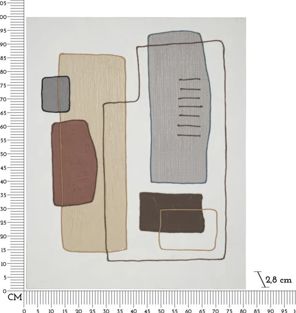 Peinture sur toile abstraite encadrée en bois massif couleurs multicolores