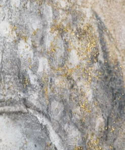 Peinture sur toile Bouddha encadrée en bois massif multicolore