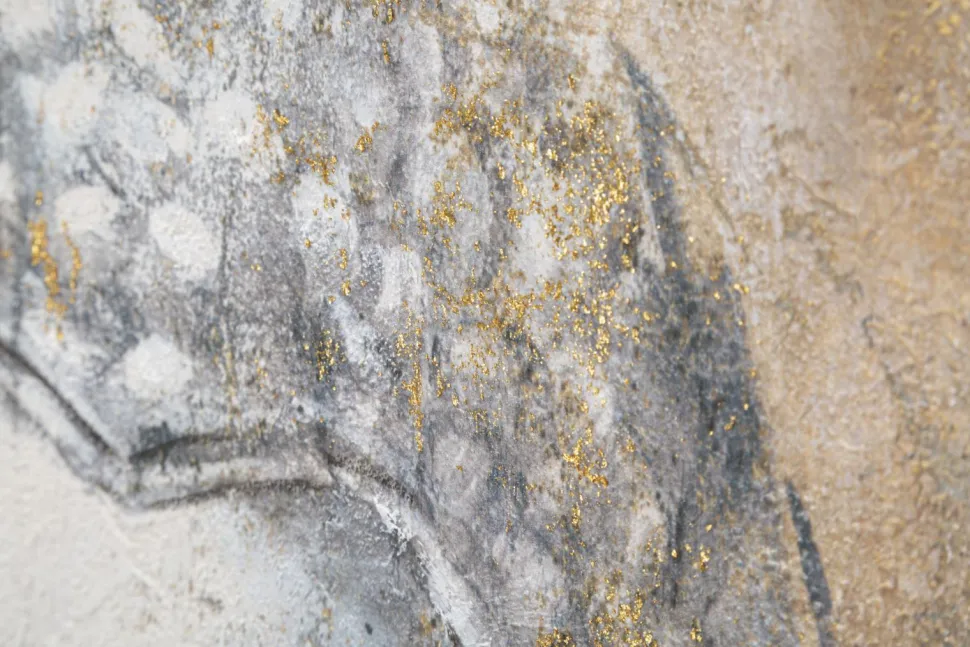 Peinture sur toile Bouddha encadrée en bois massif multicolore