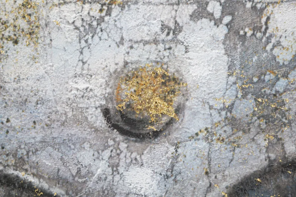 Peinture sur toile Bouddha multicolore cadre en bois massif applications dorées