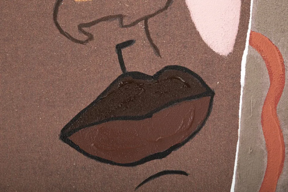Peinture sur toile femme multi-ethnique cadre bois massif marron