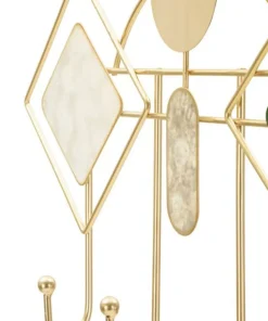 Pendentif mural en métal doré avec miroirs et surfaces marbrées