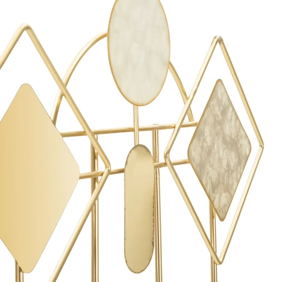 Pendentif mural en métal doré avec miroirs et surfaces marbrées