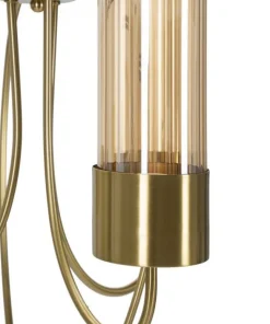 Plafonnier 3 lumières métal doré et verre