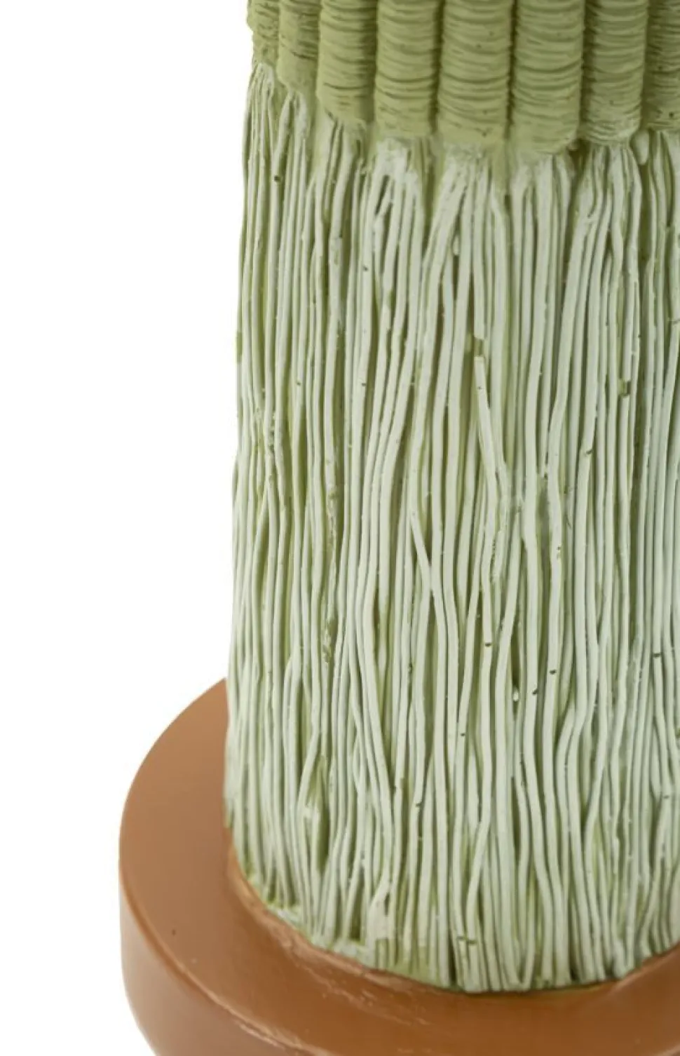 Plante décorative Cactus Stons en tissu vert sur socle en bois marron