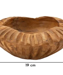 Plateau arrondi Geris Teck recyclé sculpté marron