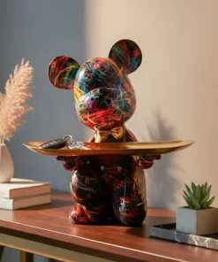 Plateau décoratif Psyco couleur excentrique avec finition dorée