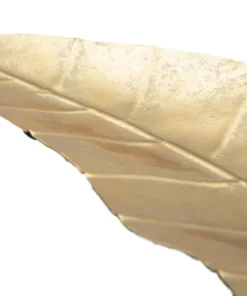Plateau en métal doré forme feuille