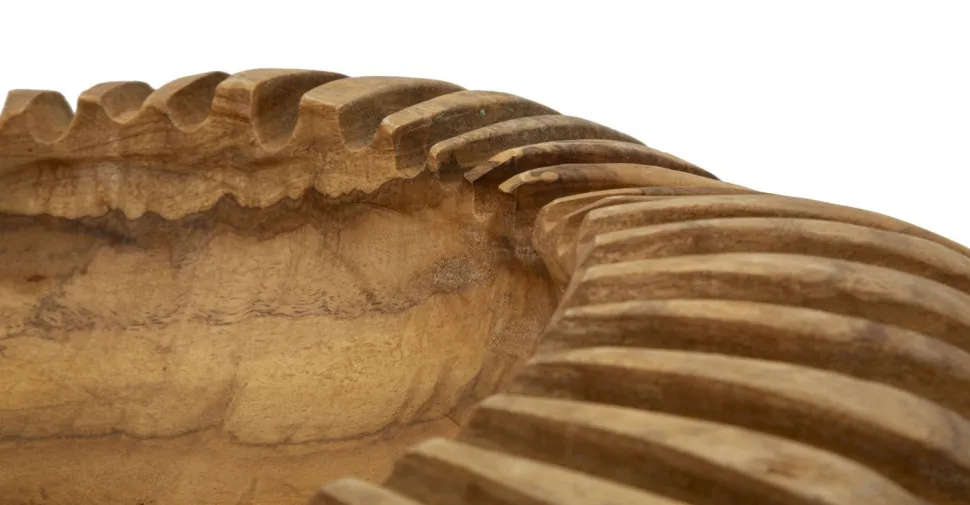 Plateau rond Geris Teck recyclé bords sculptés