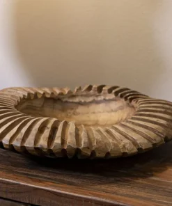 Plateau rond Geris Teck recyclé bords sculptés