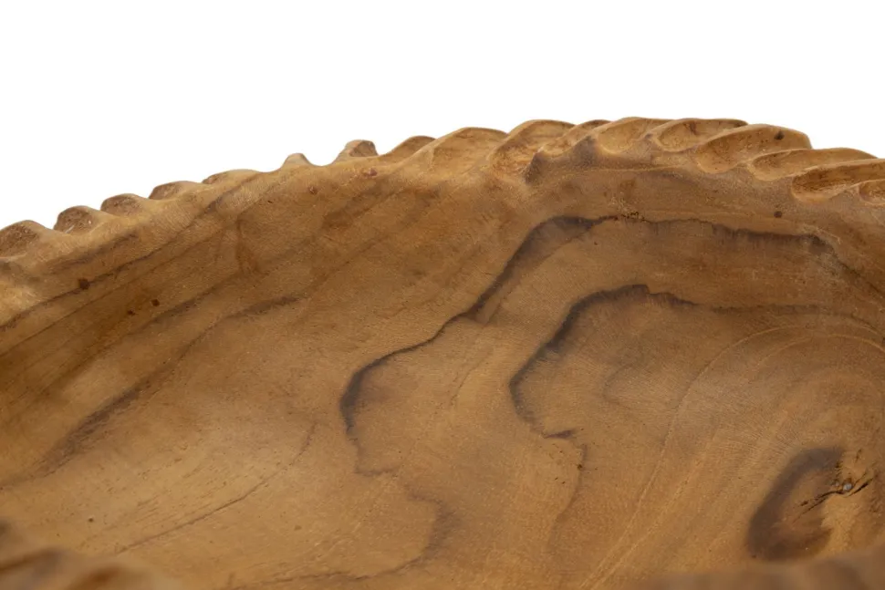 Plateau sculpté Garit Teck recyclé Marron