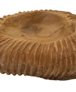 Plateau sculpté Garit Teck recyclé Marron
