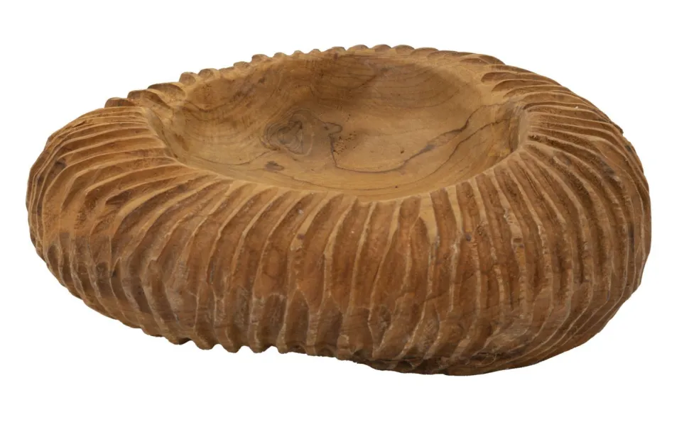 Plateau sculpté Garit Teck recyclé Marron