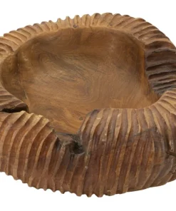 Plateau sculpté Garit Teck recyclé marron