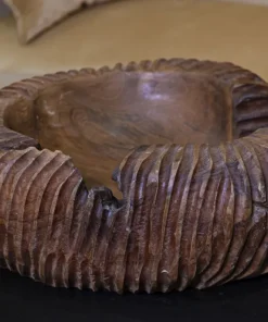Plateau sculpté Garit Teck recyclé marron