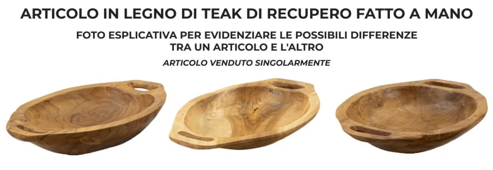 Plateau Vider Sac Teck Recyclé Fait Main avec Poignées Ergonomiques