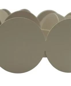 Plateaux rectangulaires en métal gris colombe bord ondulé set de 2