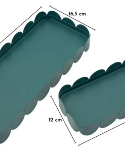 Plateaux rectangulaires Ottanio en métal ensemble 2 pièces