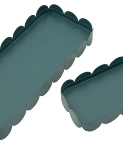 Plateaux rectangulaires Ottanio en métal ensemble 2 pièces