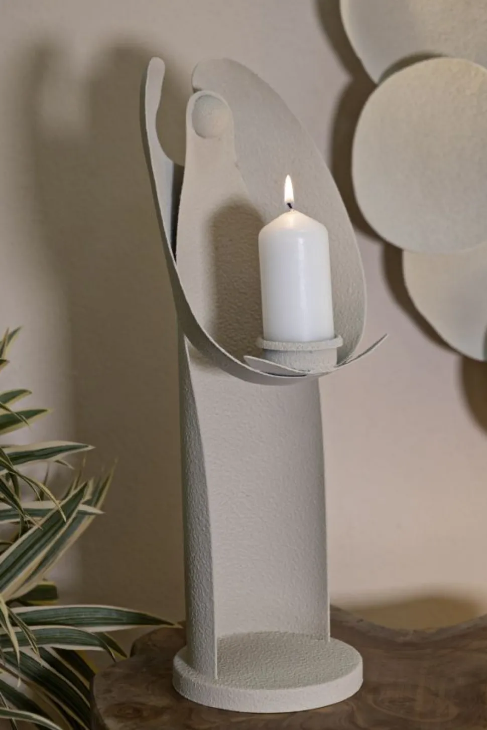 Porte-bougie Ange Beige