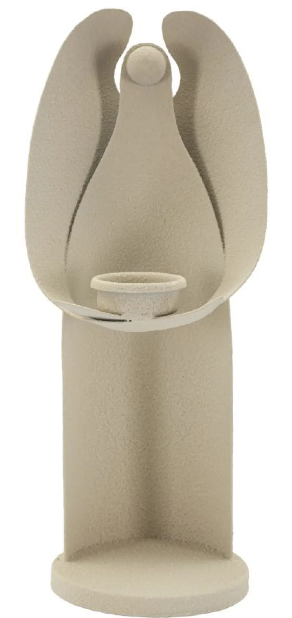 Porte-bougie design angélique en métal couleur Beige