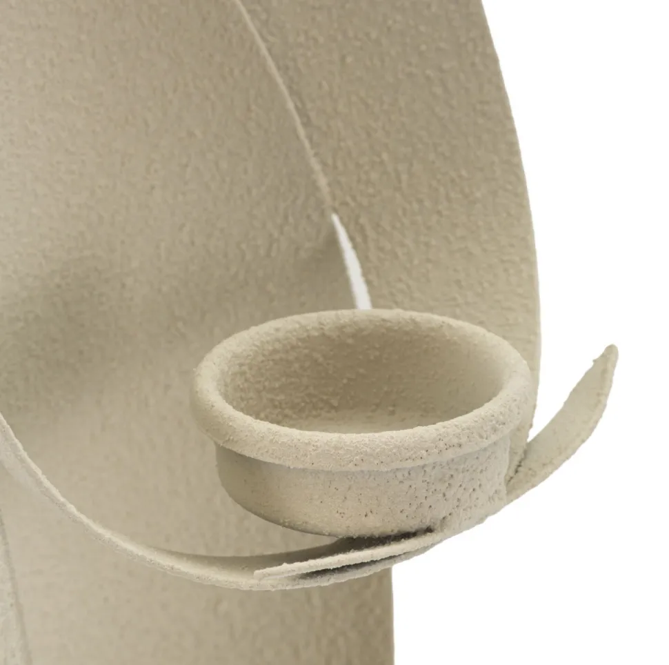 Porte-bougie design angélique en métal couleur Beige