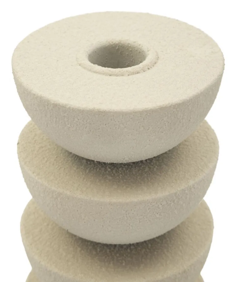 Porte-bougie Dune en céramique Beige