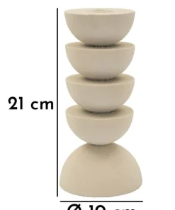 Porte-bougie Dune en céramique Beige