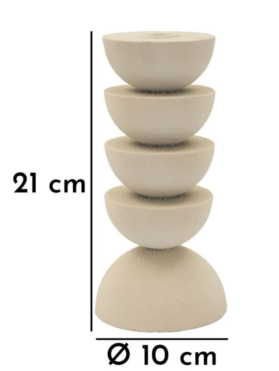 Porte-bougie Dune en céramique Beige