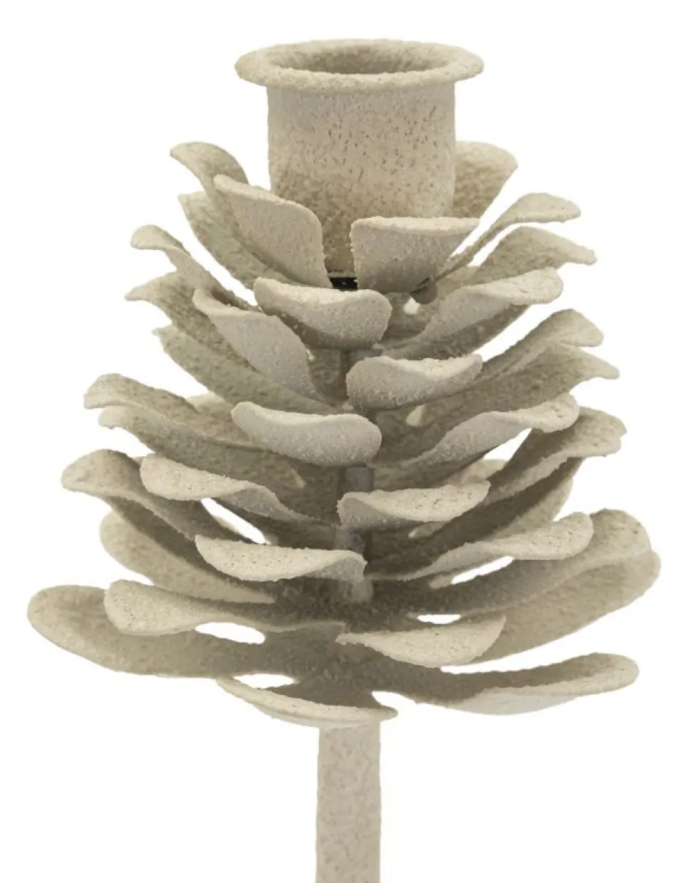 Porte-bougie Dune en métal beige