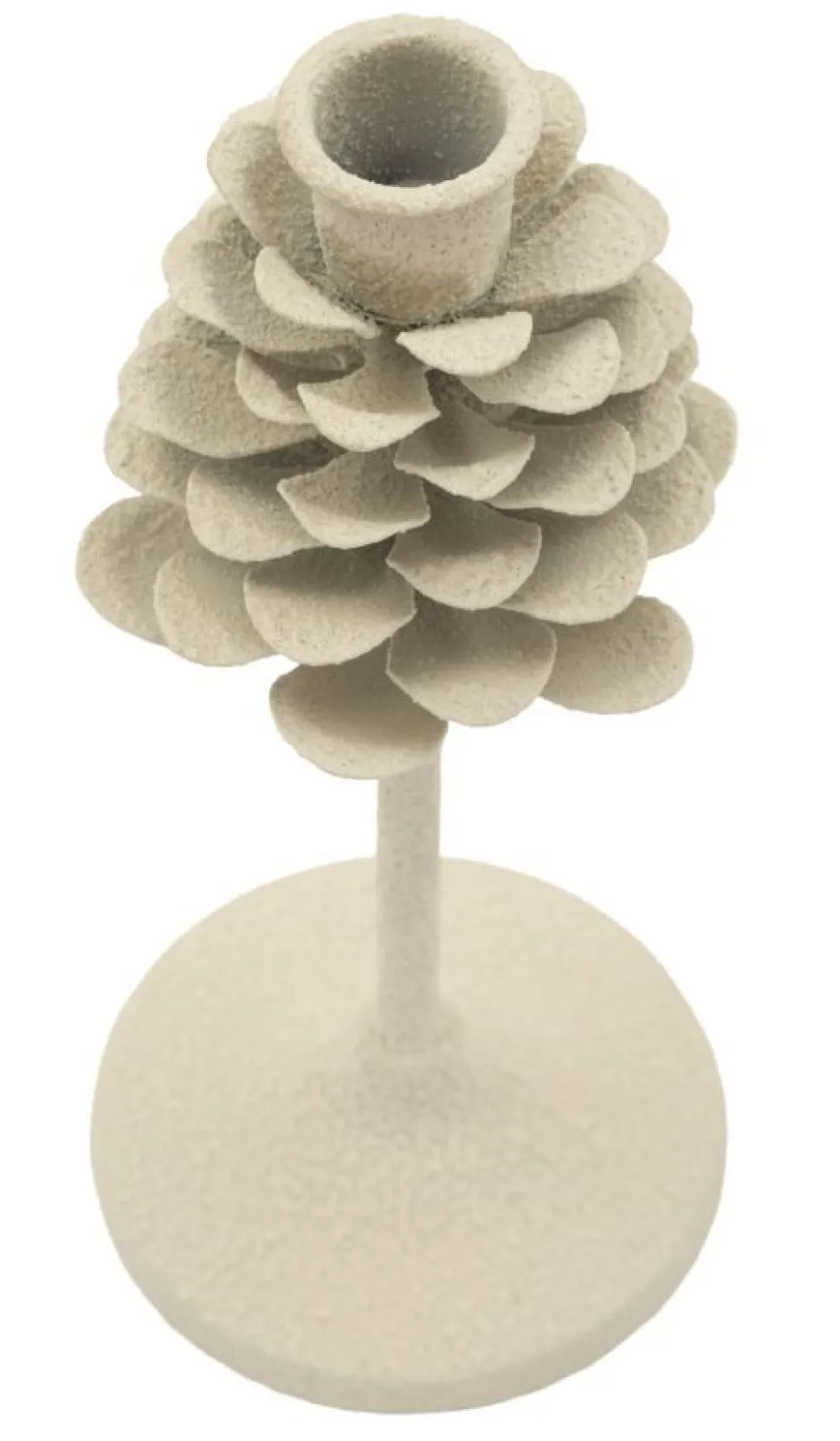 Porte-bougie Dune en métal beige