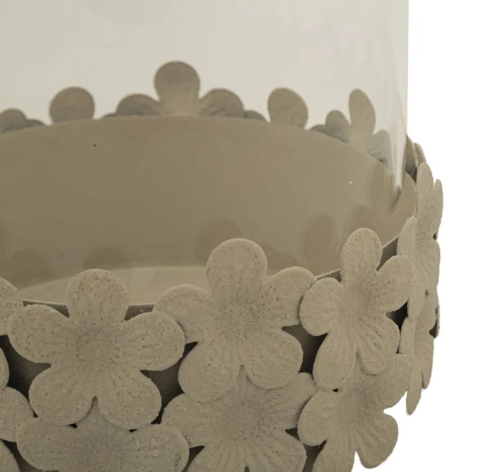 Porte-bougie Dune Verre avec base décorée de papillons