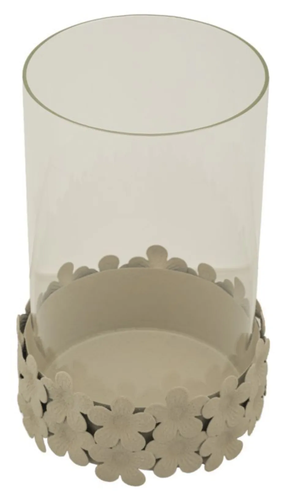 Porte-bougie Dune Verre avec base décorée de papillons