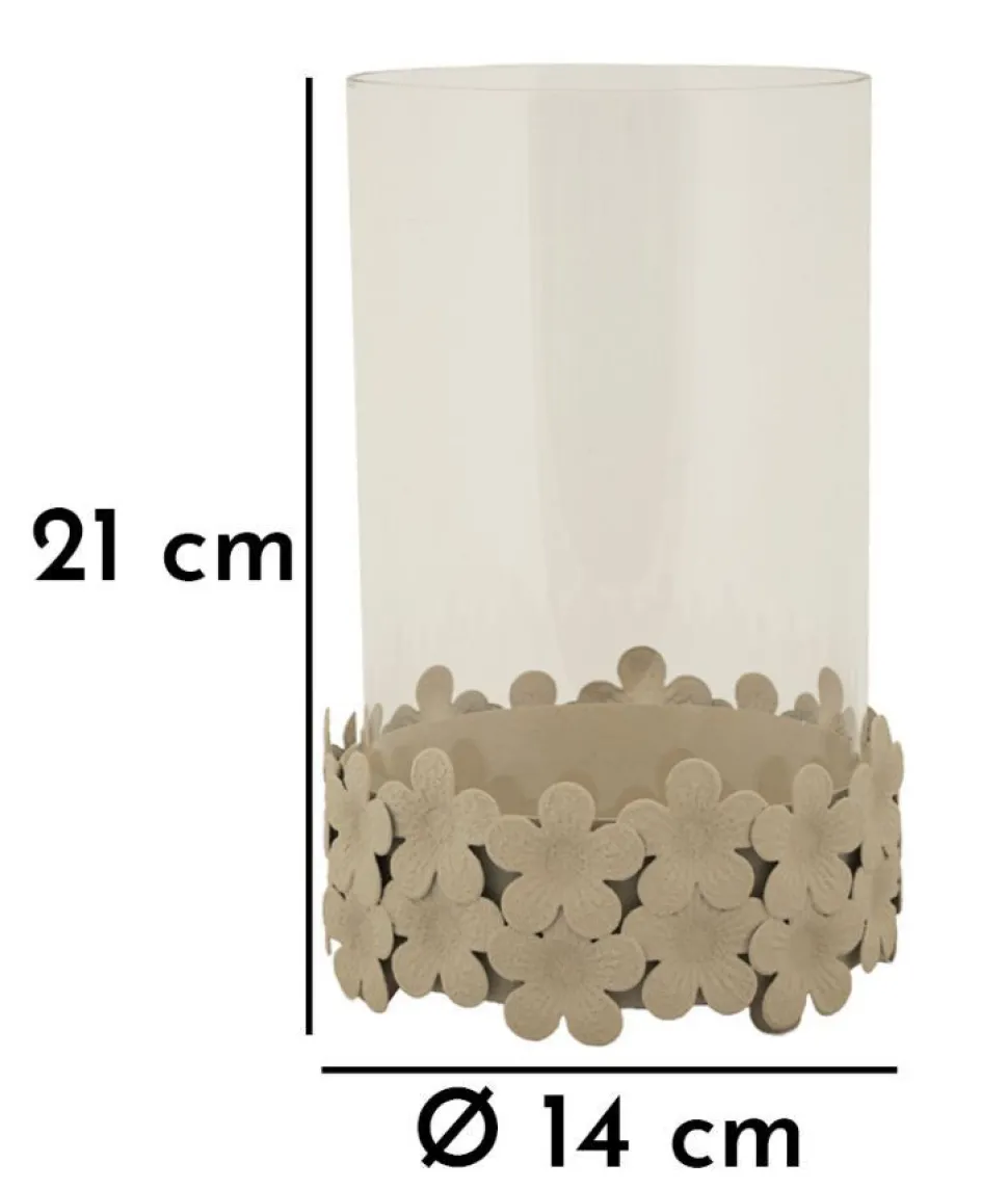Porte-bougie Dune Verre avec base décorée de papillons