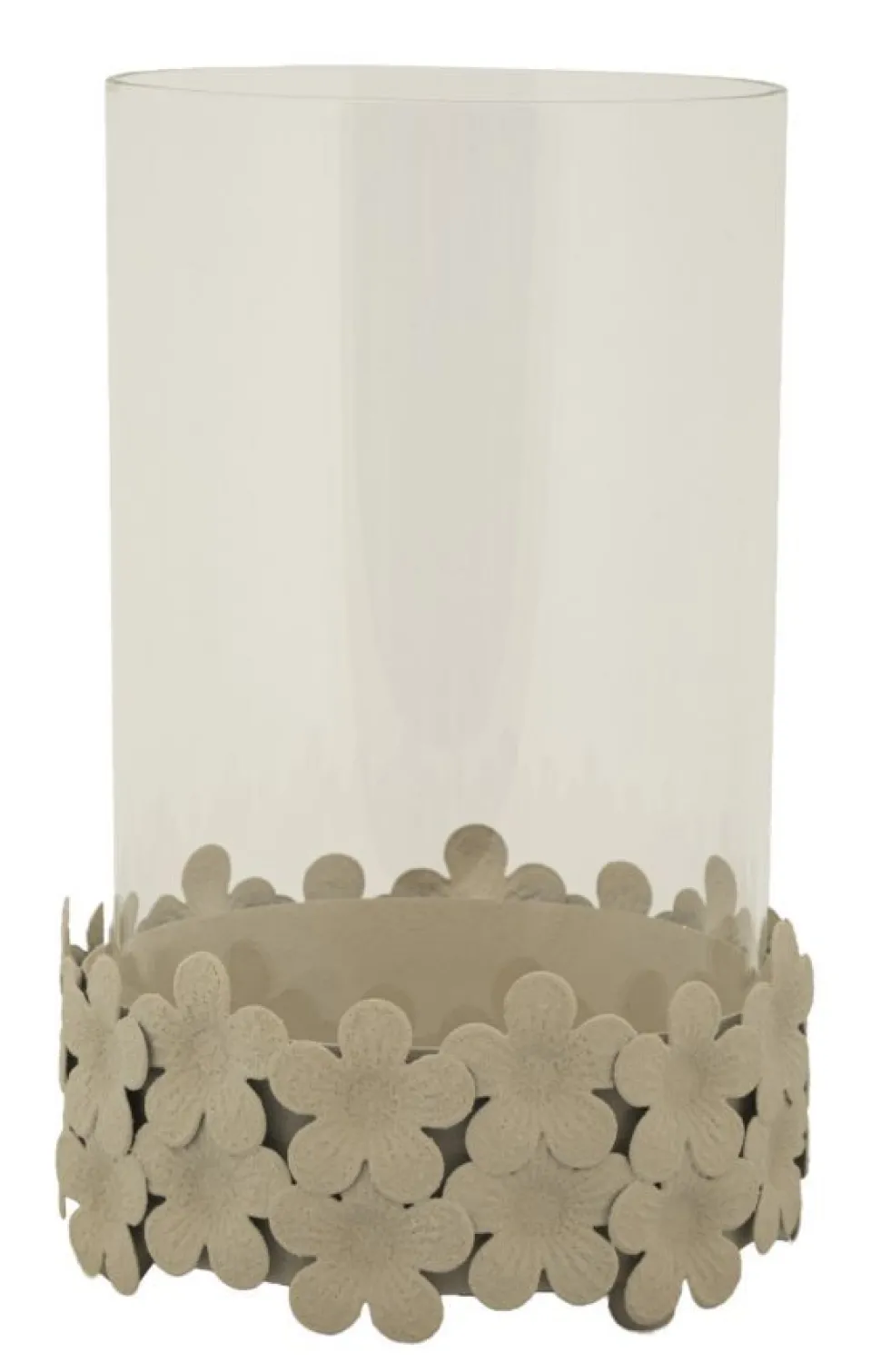 Porte-bougie Dune Verre avec base décorée de papillons