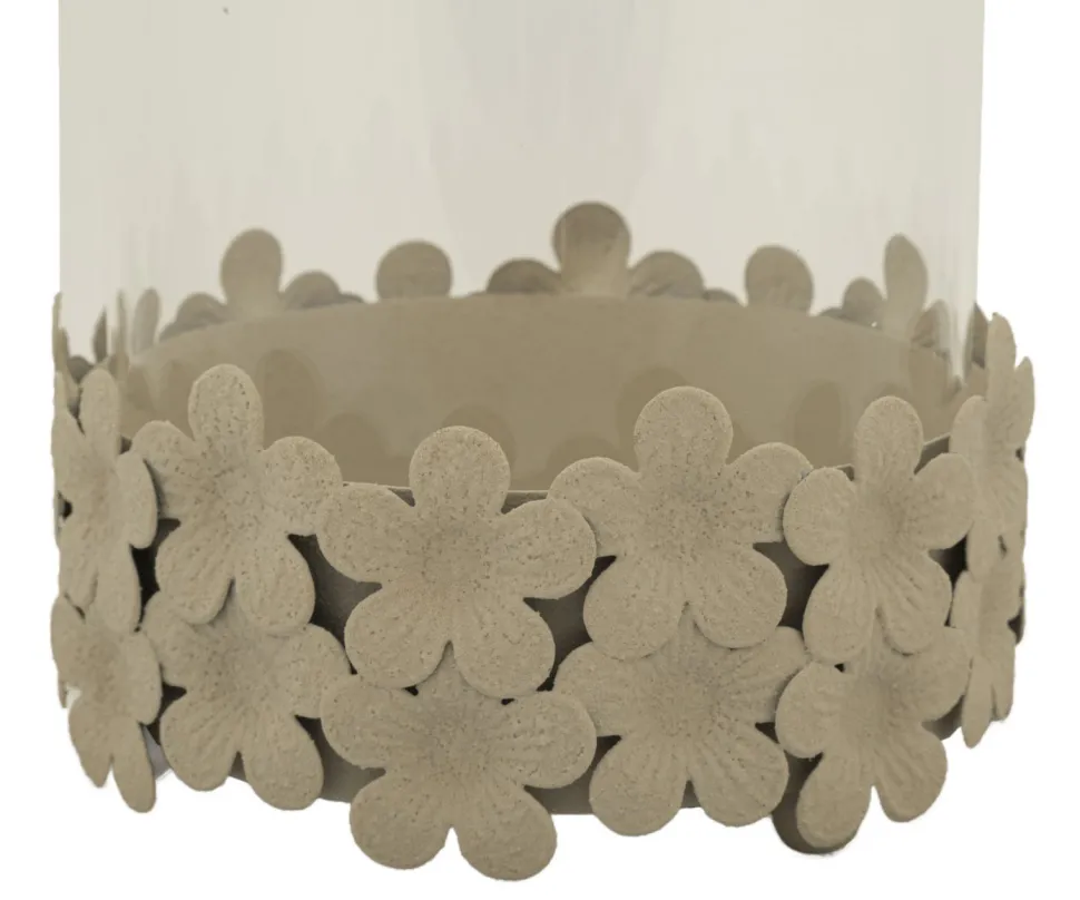 Porte-bougie Dune Verre avec base décorée de papillons
