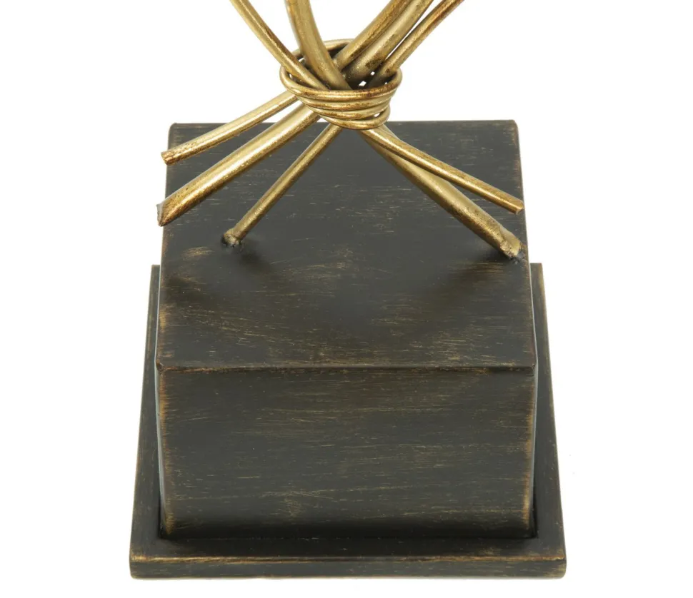 Porte-bougie Glam Iris Doré et base Noir