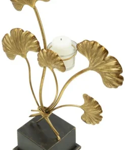 Porte-bougie Glam Iris Doré et base Noir