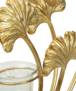 Porte-bougie Glam Métal Doré et Verre base Noir